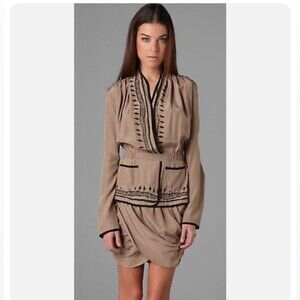 Sass & Bide S&B The Light Within BLACK BOAROS Dress in  Beige Khaki Black US 2